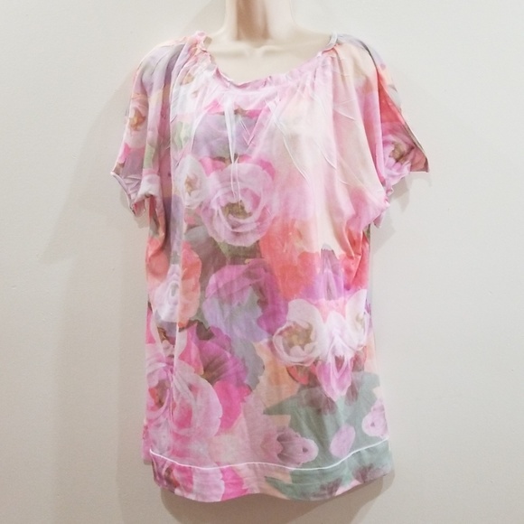 Fashion Bug | Tops | Fashion Bug Womens Pink Floral Pattern Blouse ...